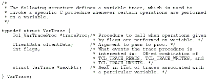 Figure 6. Use side-by-side comments when declaring structure
members and procedure arguments.